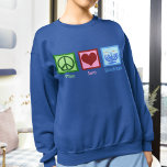 Camiseta Peace Love Hanukkah<br><div class="desc">Camiseta Hanukkah do Peace Love para uma mulher judia que gosta de celebrar Chanukah. Um bonito sinal de paz, coração, e uma bela menorah.</div>