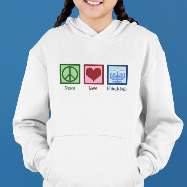 Camiseta Peace Love Hanukkah Kids (Criador carregado)
