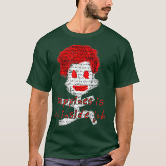 Camiseta Peace Love Happiness Motivation Black Red Designer
