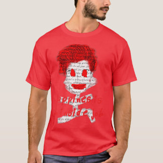 Camiseta Peace Love Happiness Motivation Black Red Designer