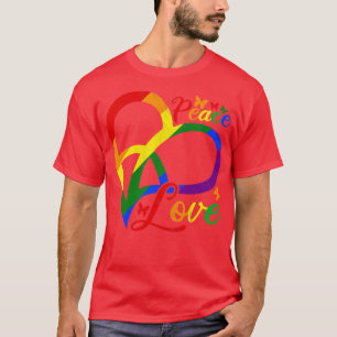 Camiseta Peace Love Heart Rainbow LGBT