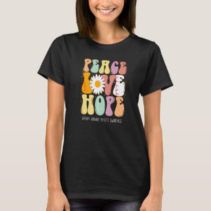Camiseta Peace Love Hope Airway Defeito da Criança IAD Awar