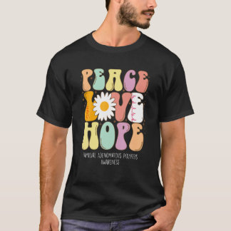 Camiseta Peace Love Hope Familatae Polyposis FAP