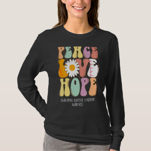Camiseta Peace Love Hope Shwachman Diamond Syndrome SDS Syn