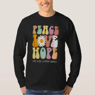 Camiseta Peace Love Hope Sturge Weber Síndrome SWS Awarenes