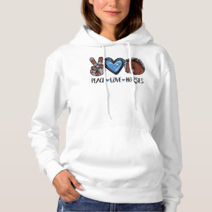 Camiseta Peace Love Horses Engraçado Tee for Horse Lover T-