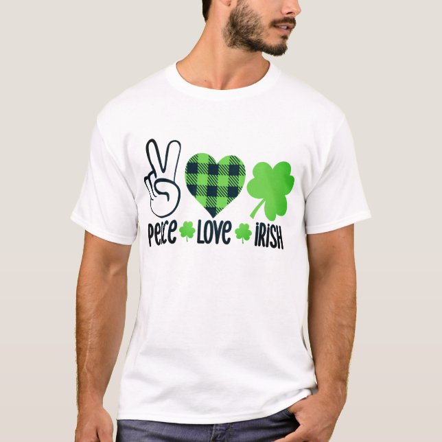 Camiseta Peace Love Irish-60682 (Frente)