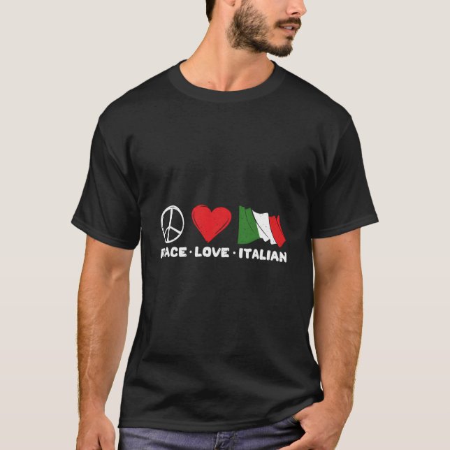 Camiseta Peace Love Italiano (Frente)