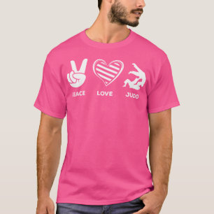 Camiseta Peace Love Judo Judo Judo Combatendo Artes Marciai