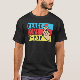 Camiseta Peace Love K Pop K Drama Korea K Pop