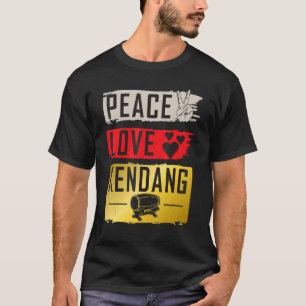 Camiseta Peace Love Kendang Musical Instrumento Kendang Pla