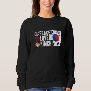 Camiseta Peace Love Kimchi South Asian Comida Cuisine Corea