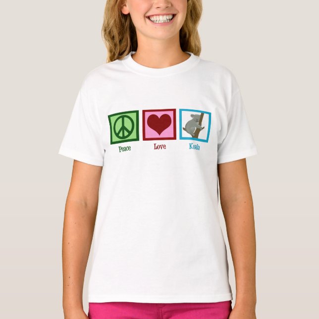 Camiseta Peace Love Koala Bear Cuecas (Frente)