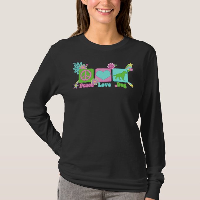 Camiseta Peace Love Labrador Retriever (Frente)