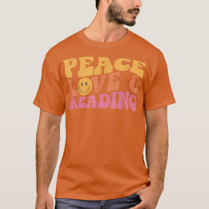 Camiseta Peace Love Lading Books Lover para Teac de Meninas