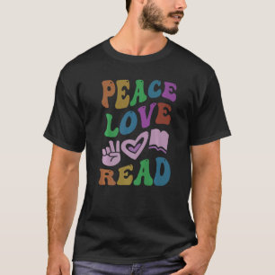 Camiseta PEACE LOVE LER Professor de Literacia Retroativa G