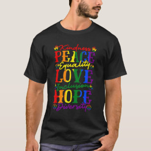 Camiseta Peace Love Lgbt Inclusão Igualdade Diversidade Hum