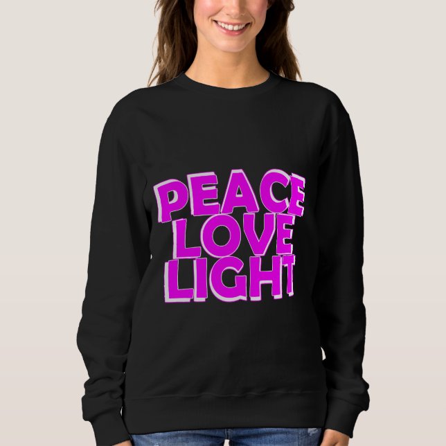 Camiseta Peace Love Light Yoga Dizendo (Frente)