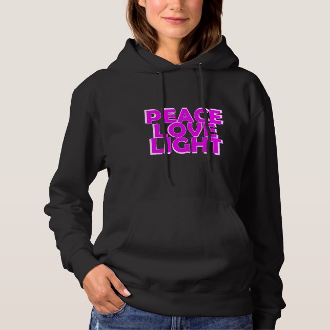 Camiseta Peace Love Light Yoga Dizendo (Frente)