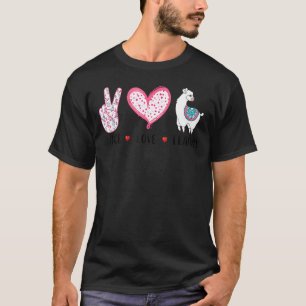 Camiseta Peace Love Llamas Apenas Uma Menina Que Ama Lhamas