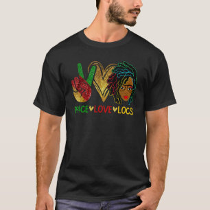Camiseta Peace Love Loc'd Hair Black Women Melanin Afro BH