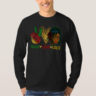 Camiseta Peace Love Loc'd Hair Black Women Melanin Afro BH