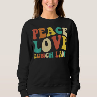 Camiseta peace love lunch lady retro groovy lunch lady Back