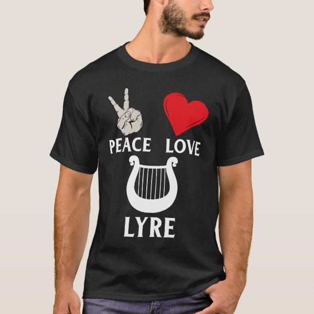 Camiseta Peace Love Lyre French Horn Lyre Instrument Lyre P (Frente)