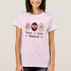 Camiseta Peace Love Mahjong T shirt