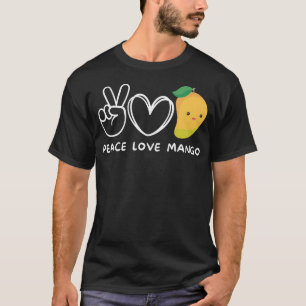 Camiseta Peace Love Mango Retro Mango Lover Fruta Lover
