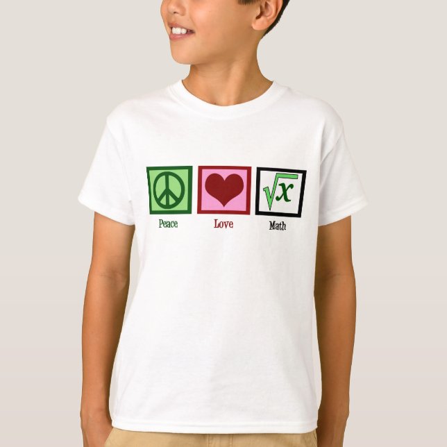 Camiseta Peace Love Math Kids (Frente)