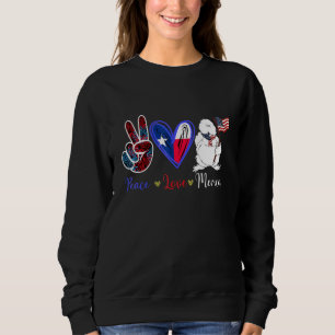 Camiseta Peace Love Merica USA Flag Americano Silkie Chicke