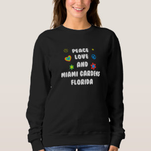 Camiseta Peace Love Miami Gardens Flórida Patriótica Fl Pat