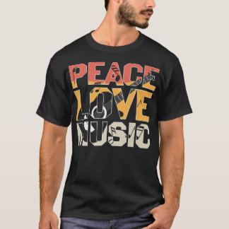 Camiseta Peace Love Music Guitar Player Premium