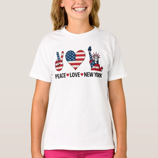 Camiseta Peace Love New York (Frente)