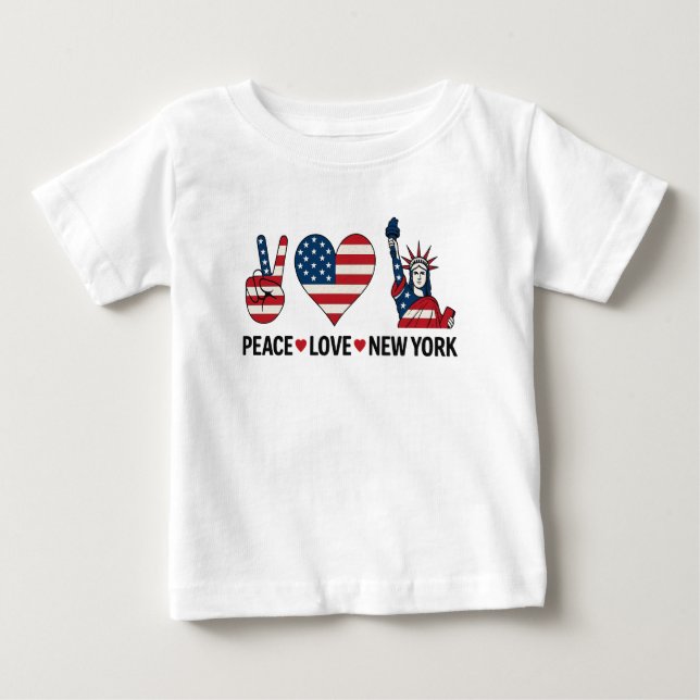 Camiseta Peace Love New York (Frente)