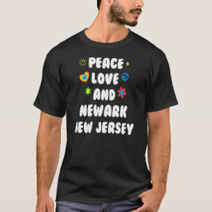 Camiseta Peace Love Newark New Jersey Patriotic Nj Patrioti