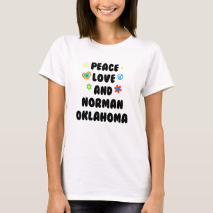 Camiseta Peace Love Norman Oklahoma Patriótico Ok Patriotis