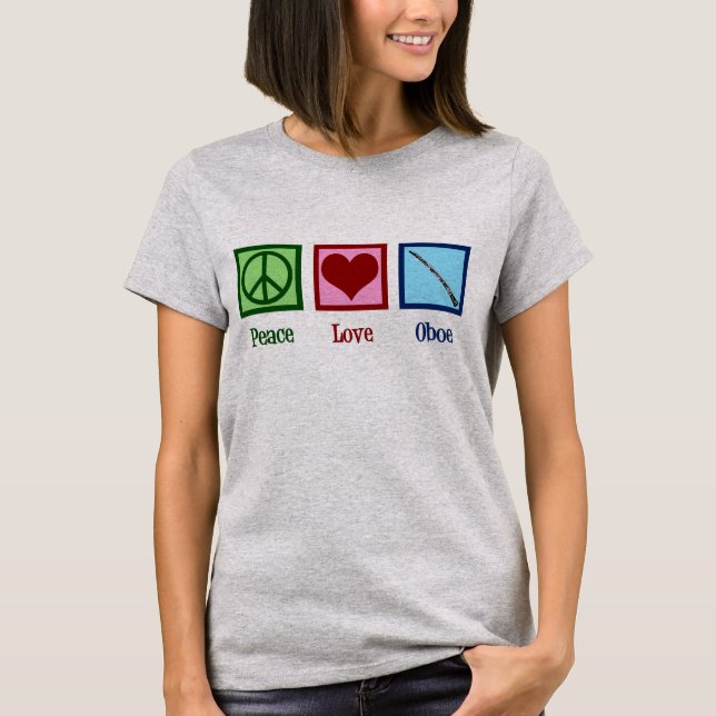Camiseta Peace Love Oboe (Frente)