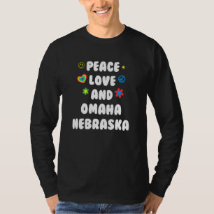 Camiseta Peace Love Omaha Patriotic Ne Patriotismo