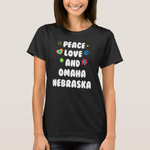 Camiseta Peace Love Omaha Patriotic Ne Patriotismo