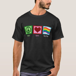 Camiseta Peace Love Orgulho gay Parade Rainbow Flag