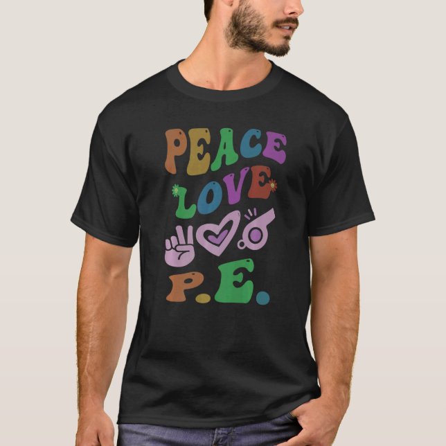 Camiseta PEACE LOVE P E Escola Superior de Groovy (Frente)