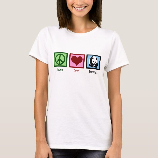Camiseta Peace Love Pandas (Frente)