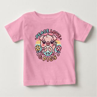 Camiseta Peace Love & Pigs Toddler Shirt