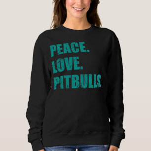 Camiseta Peace Love Pitbulls Relaxou o Ajustado