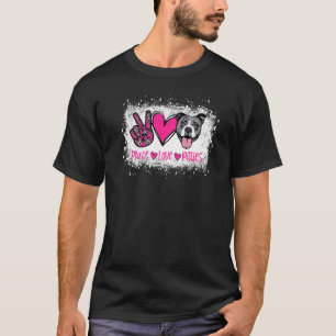 Camiseta Peace Love Pitties Pitbull Pet Owner Fur Mama Dog