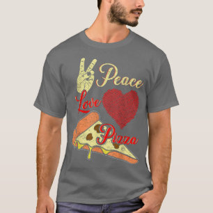 Camiseta Peace Love Pizza Amantes I Love Pizza375