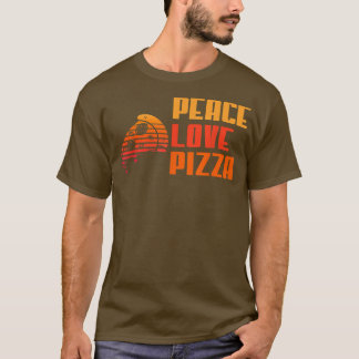 Camiseta Peace Love Pizza Amantes I Love Pizza 378