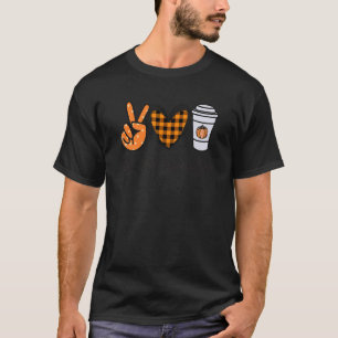 Camiseta Peace Love Pumpkin Spice Thanksgiving Peace Sign T